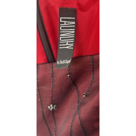 VTG Laundry by Shelli Segal Sequin Beaded Silk Mini Dress Small Vamp Whimsigoth - Picture 5 of 6